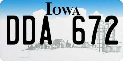 IA license plate DDA672