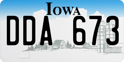 IA license plate DDA673