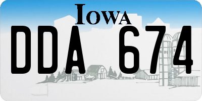 IA license plate DDA674