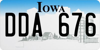 IA license plate DDA676