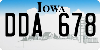 IA license plate DDA678