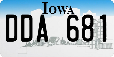 IA license plate DDA681