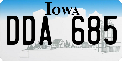 IA license plate DDA685