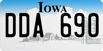 IA license plate DDA690