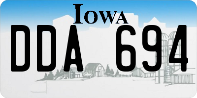 IA license plate DDA694
