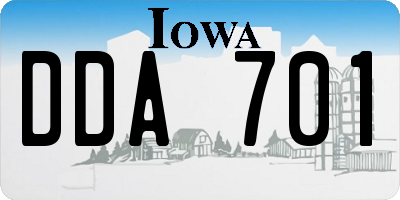 IA license plate DDA701
