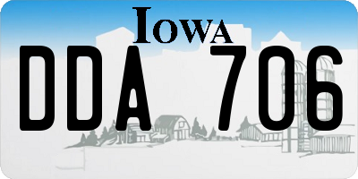 IA license plate DDA706