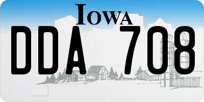 IA license plate DDA708