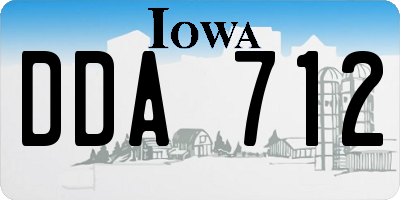 IA license plate DDA712