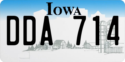 IA license plate DDA714