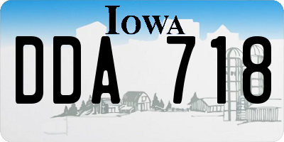 IA license plate DDA718