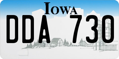 IA license plate DDA730