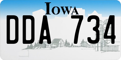 IA license plate DDA734