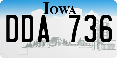 IA license plate DDA736