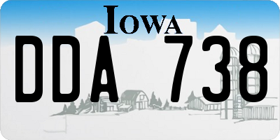 IA license plate DDA738