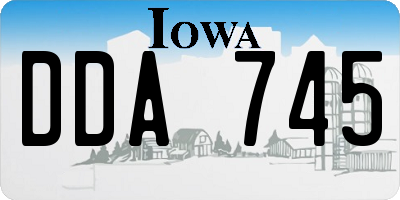 IA license plate DDA745