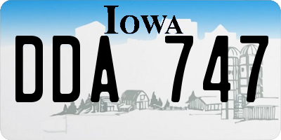 IA license plate DDA747