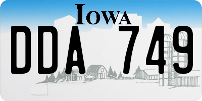 IA license plate DDA749