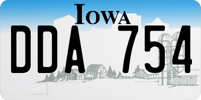 IA license plate DDA754