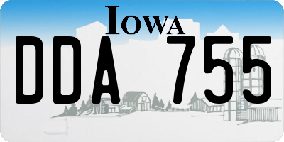 IA license plate DDA755