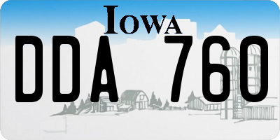 IA license plate DDA760