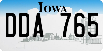 IA license plate DDA765