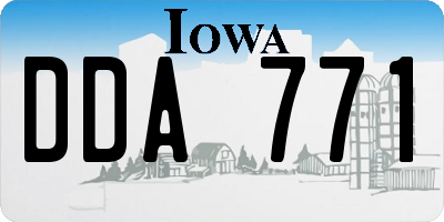 IA license plate DDA771