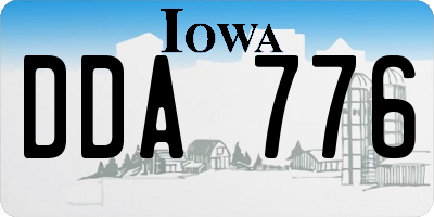 IA license plate DDA776