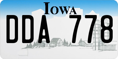 IA license plate DDA778