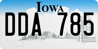 IA license plate DDA785