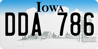 IA license plate DDA786