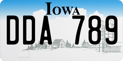 IA license plate DDA789