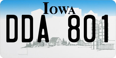 IA license plate DDA801