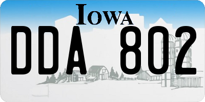 IA license plate DDA802