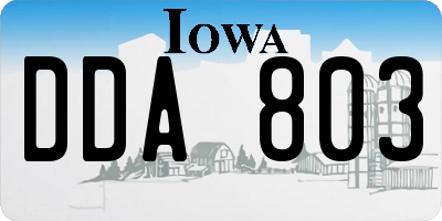 IA license plate DDA803