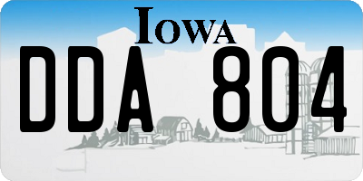 IA license plate DDA804