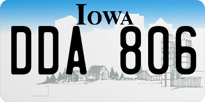 IA license plate DDA806