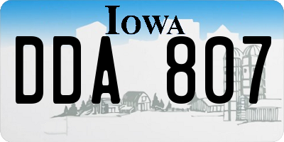 IA license plate DDA807