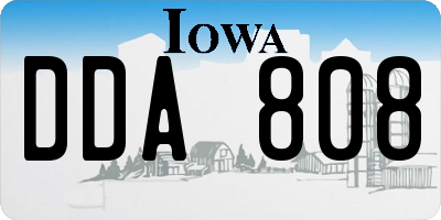 IA license plate DDA808