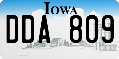 IA license plate DDA809