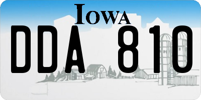 IA license plate DDA810