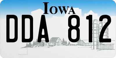 IA license plate DDA812