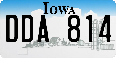 IA license plate DDA814