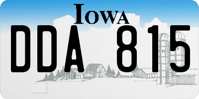 IA license plate DDA815