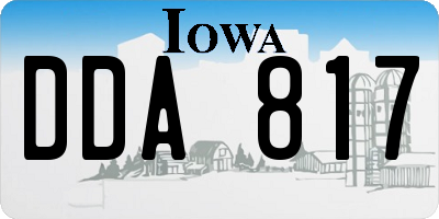 IA license plate DDA817