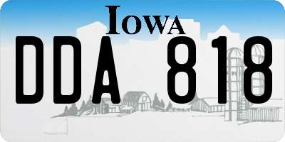 IA license plate DDA818