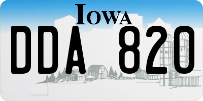 IA license plate DDA820