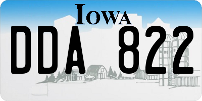 IA license plate DDA822