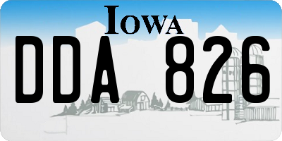IA license plate DDA826