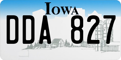 IA license plate DDA827